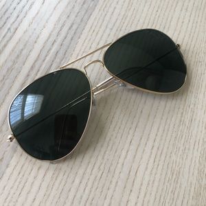 RAYBAN Gold Aviator Sunglasses 58mm EUC